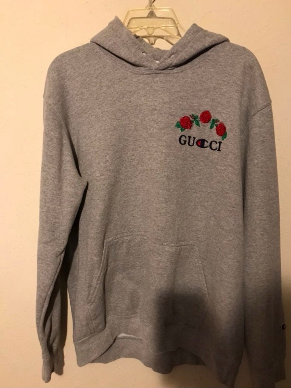 Gucci x Champion by Ava Nirui sz L Embroidered Gray Champion Hoodie
